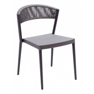 RP-01S Woven Aluminum Modern Transitional Traditional Outdoor Stackable Restaurant Side Chair